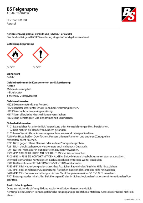 BS Felgenspray silber 6x 500 ml Spray – Bild 3